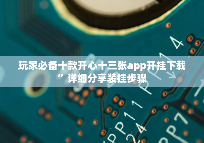 玩家必备十款开心十三张app开挂下载”详细分享装挂步骤